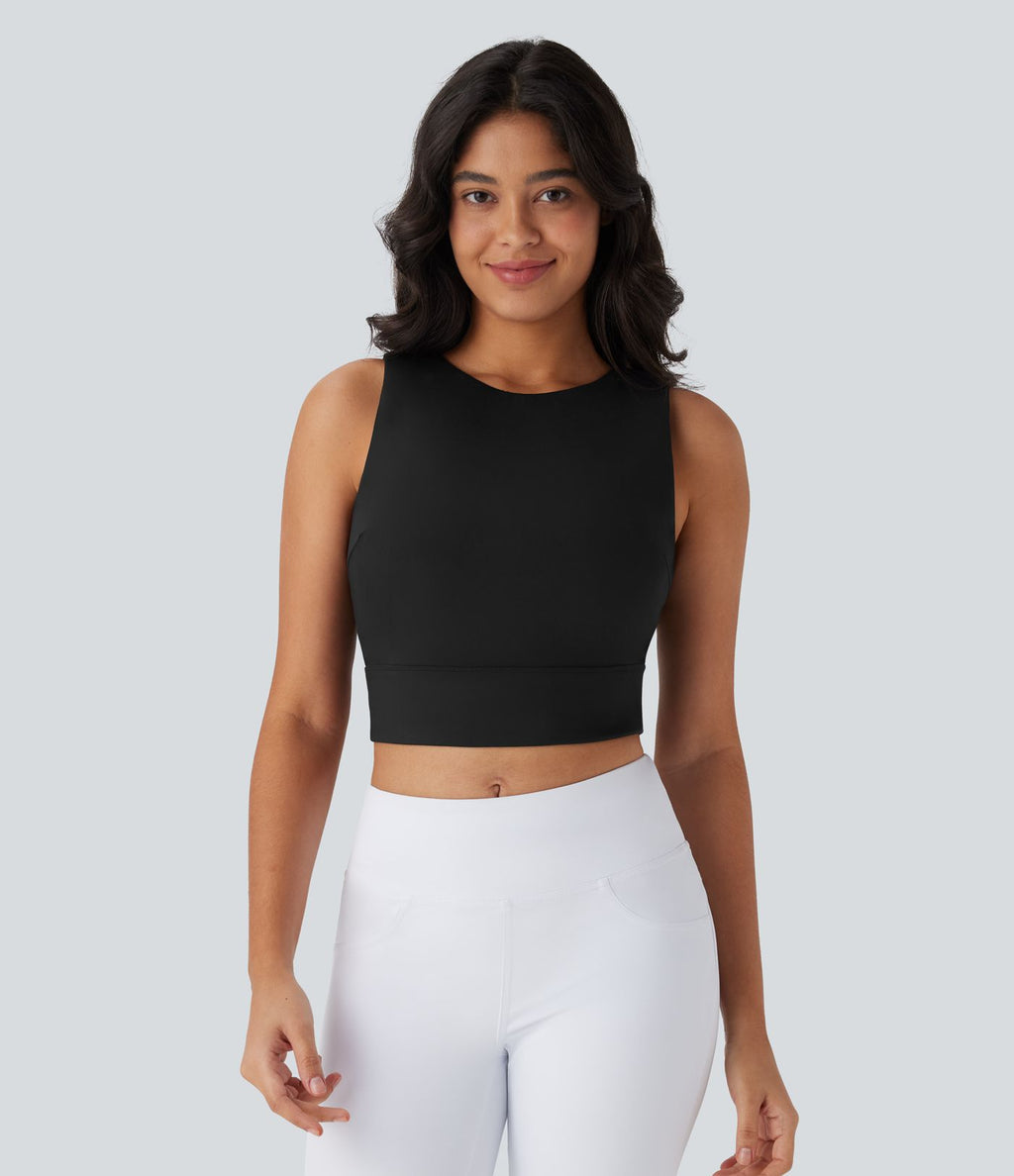 Débardeur décontracté court SoftlyZero™ Airy dos nu à col rond et effet frais InstantCool