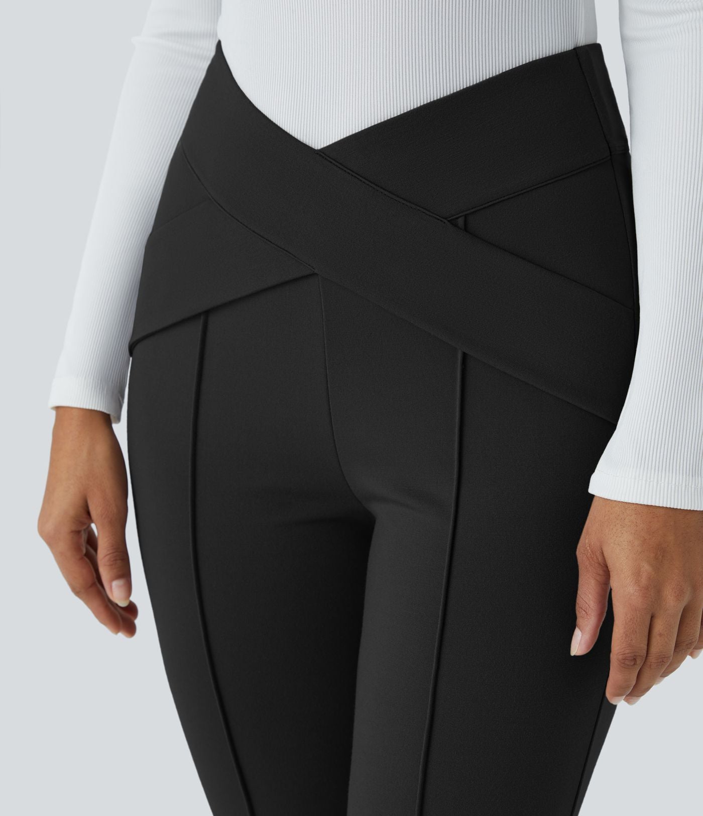 Pantalon croisé taille haute