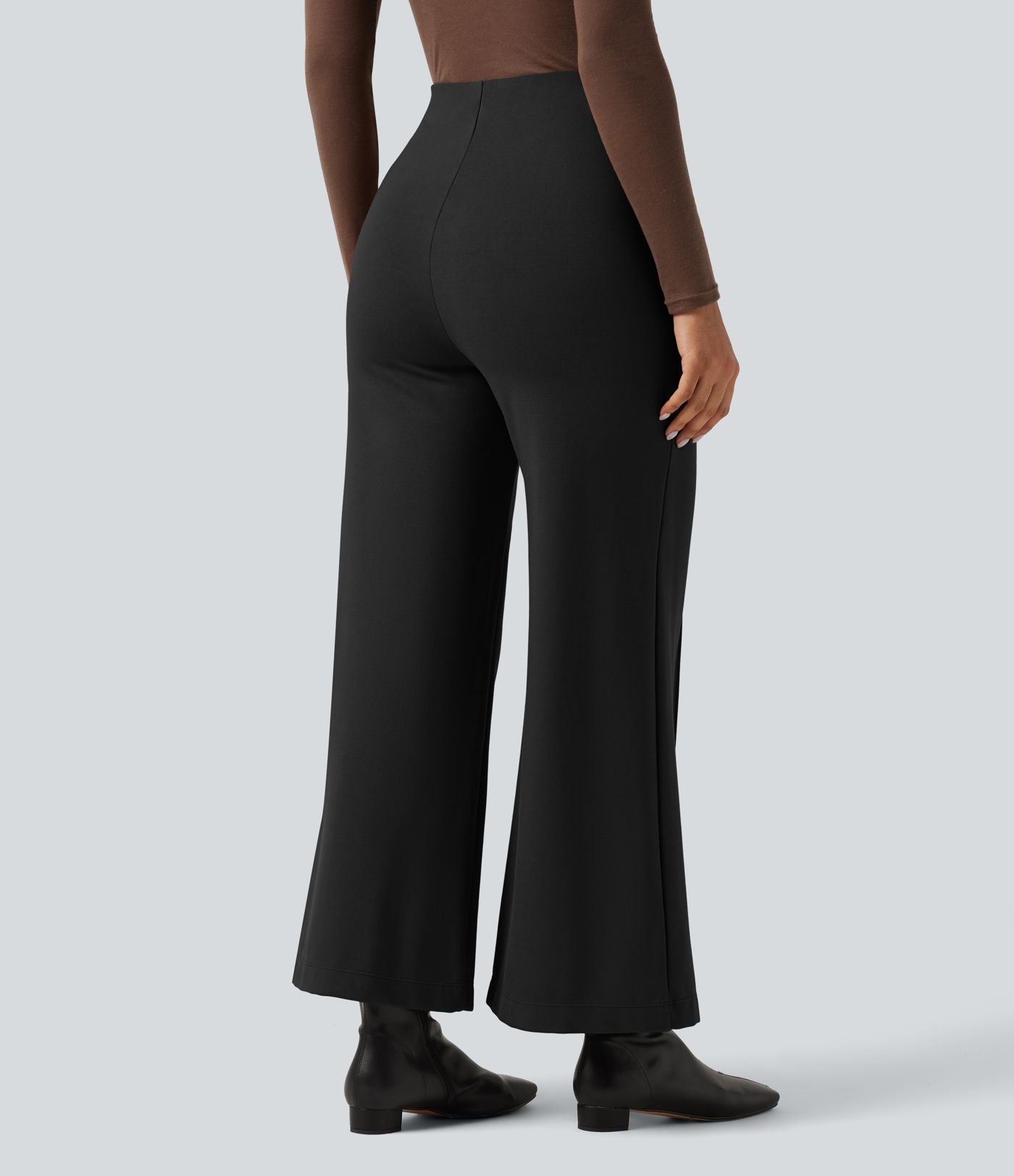 Pantalon large esprit bureau Halara Flex™ taille haute avec plis nervurés