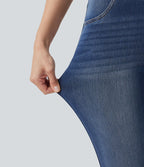 Jean skinny Halara Flex™ taille haute délavé à rayures avec poches