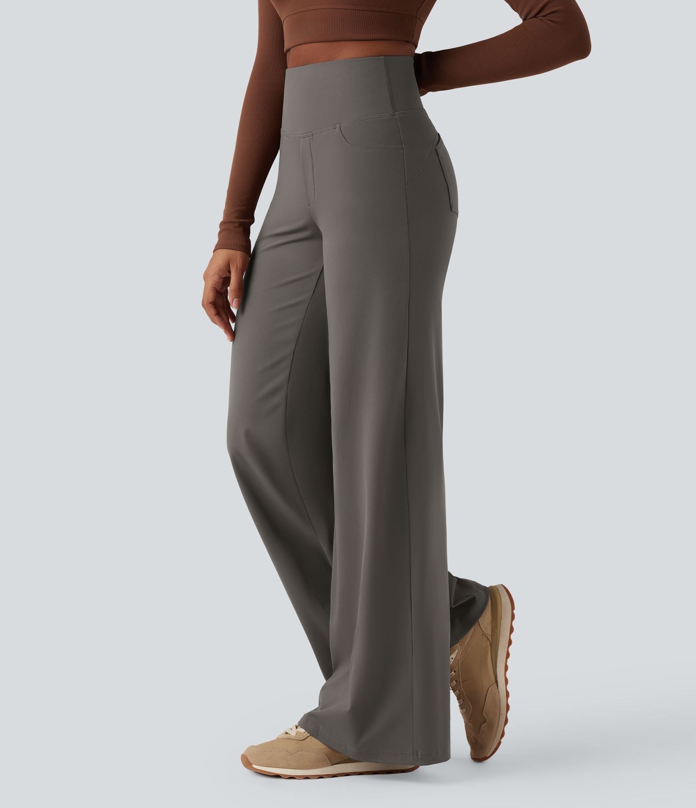 Pantalon yoga large gainant taille haute DayStretch avec poches