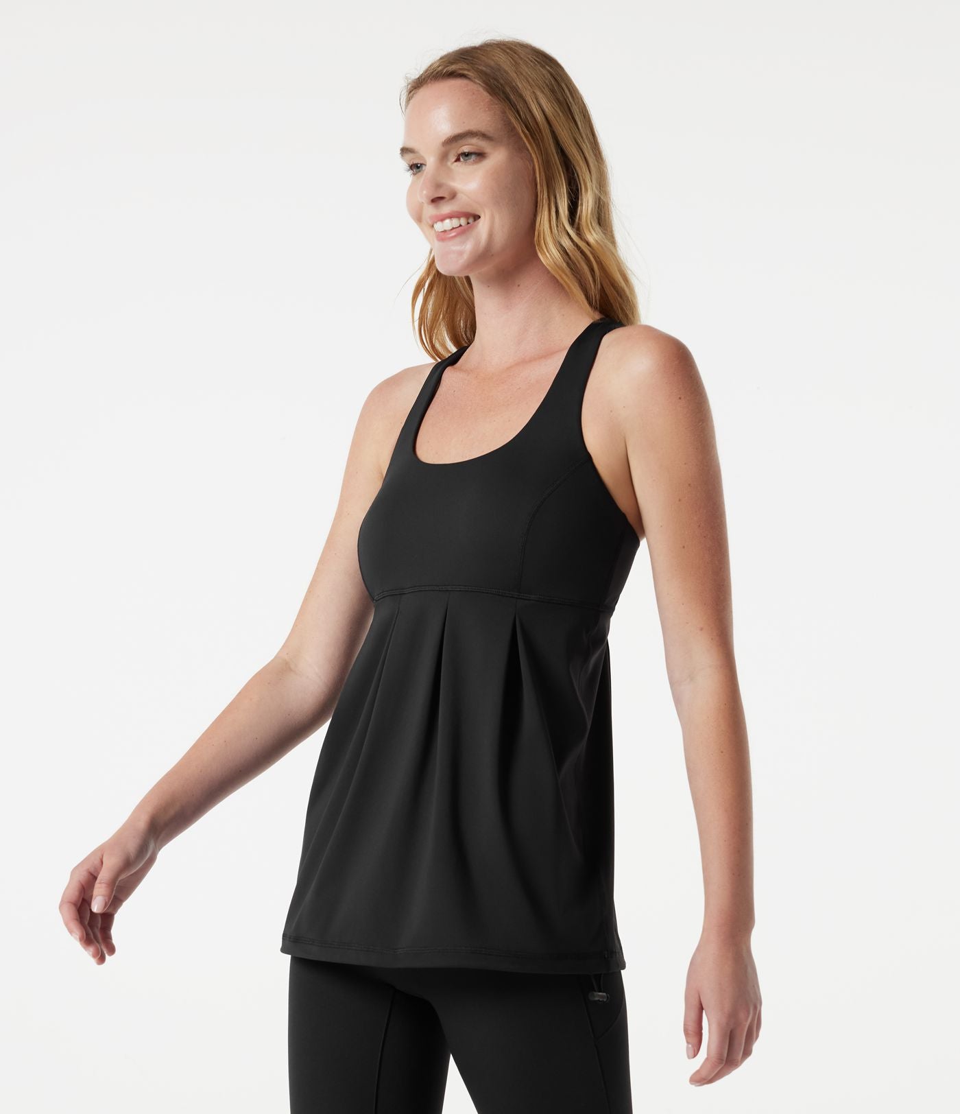 Débardeur de running dos nageur à ourlet ajustable, à effet frais InstantCool, séchage rapide, coques amovibles, protection solaire UPF50+