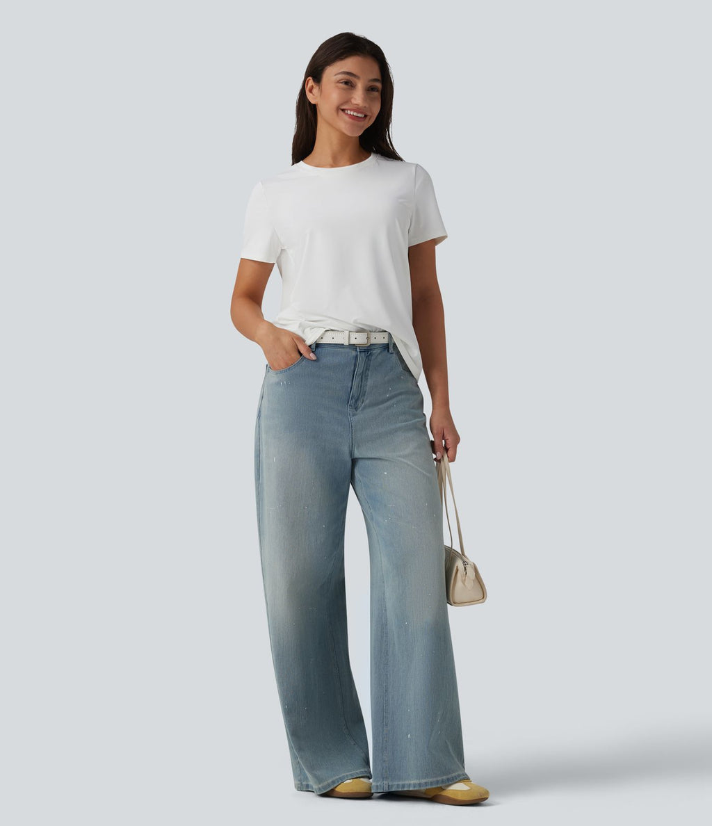T-shirt casual col rond à manches courtes – UPF 40+