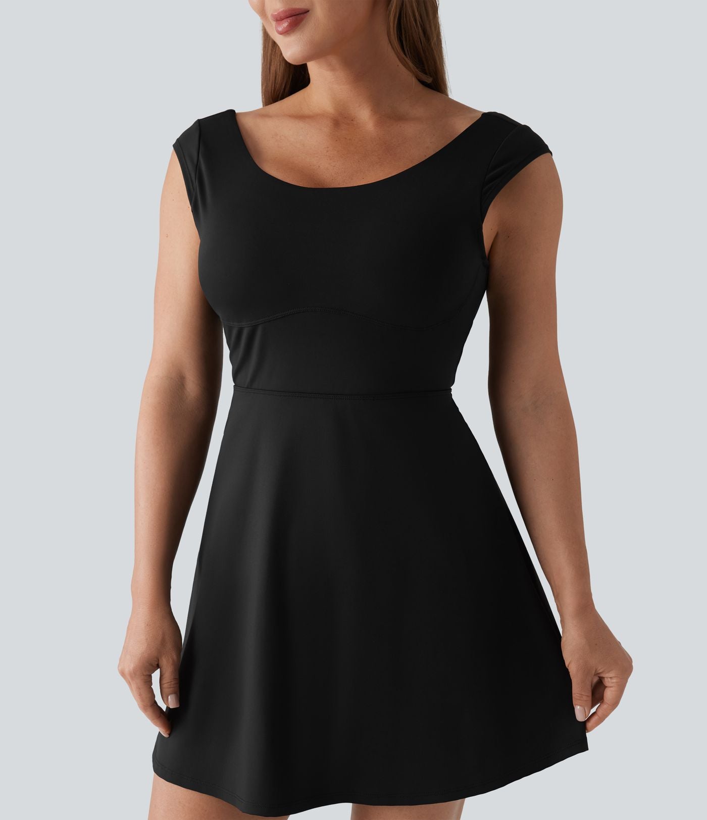 Robe de danse mini SoftlyZero™ Airy 2-en-1 col bateau dos nu effet frais InstantCool avec poches, accès facile Easy Peasy, protection solaire UPF50+