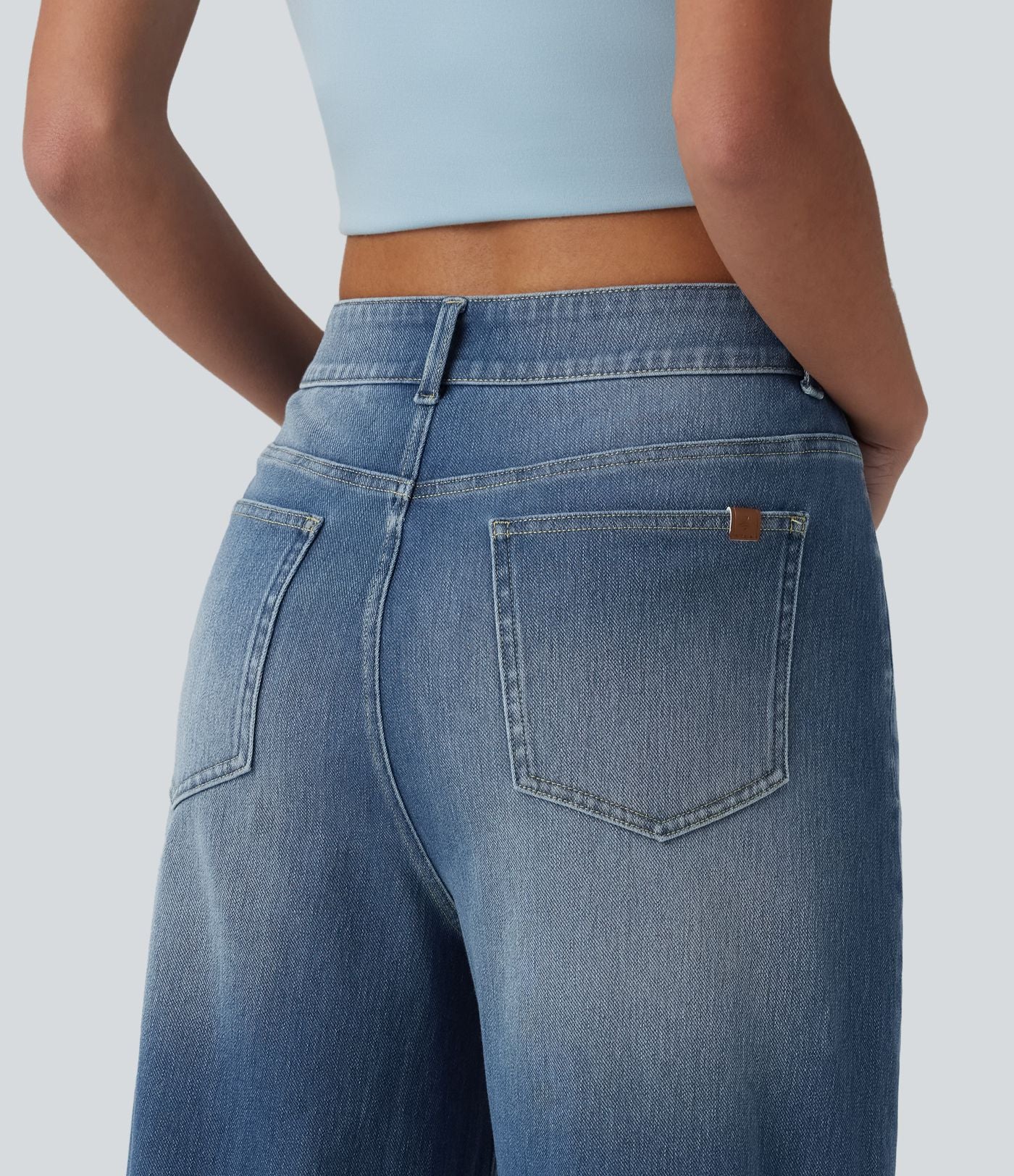 Jean large décontracté Halara Flex™ asymétrique taille mi-haute avec poches
