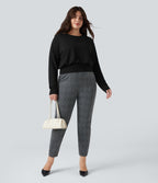 Top grande taille col rond manches longues