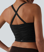 OneForm Seamless Flow Caraco de yoga crop froncé à dos croisé avec brassière intégrée sans couture