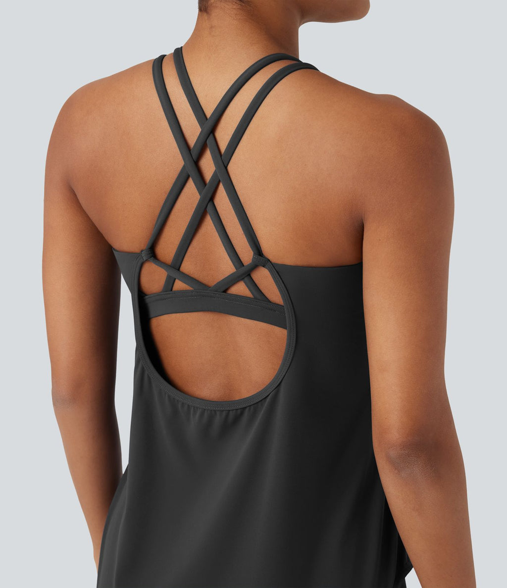 Débardeur running Halara UltraSculpt™ col rond dos croisé bonnets E-G