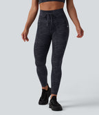 Legging de yoga Halara UltraSculpt™ taille haute avec cordon de serrage imprimé zèbre avec poches