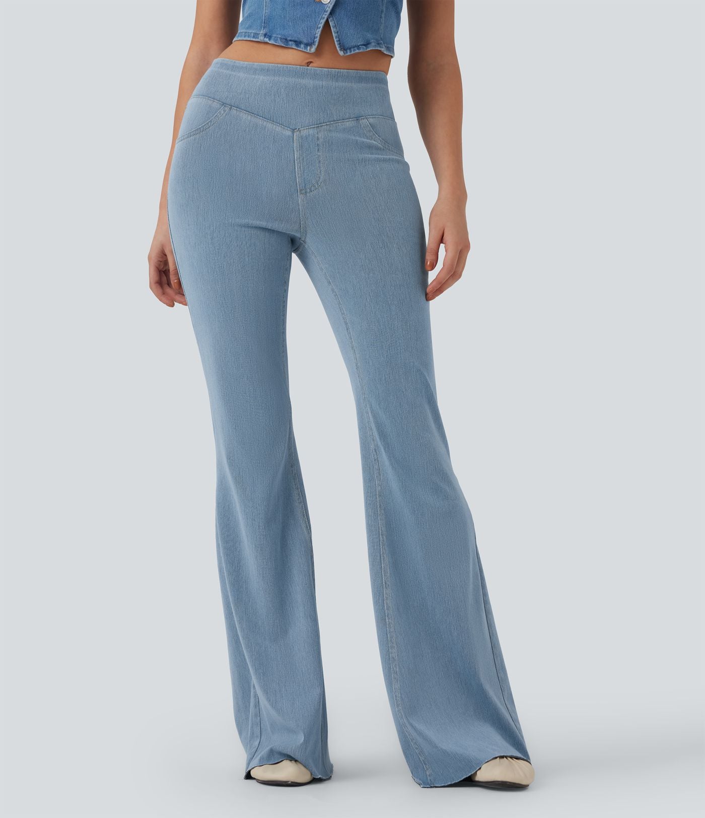 Jean décontracté Halara Flex™ taille mi-haute coupe évasée avec poches