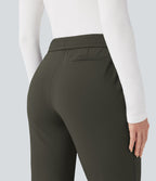 Pantalon de travail ajusté 7/8 repliable taille haute avec cordon de serrage Halara Flex™ DayStretch avec poches