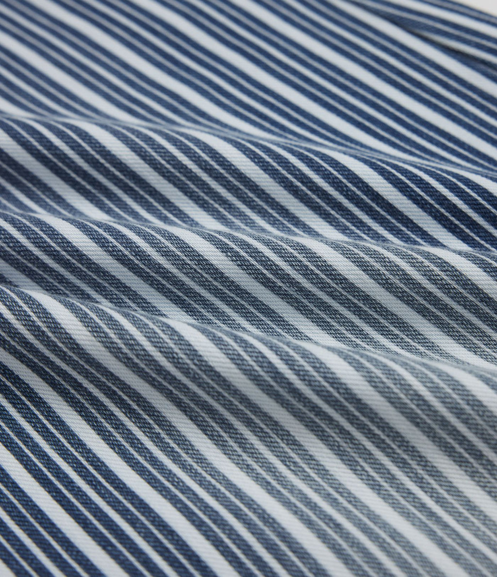 Salopette en denim décontractée droite à rayures Halara Flex™ avec cordon et poches