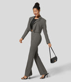 Pantalon tailleur légèrement évasé taille haute avec poches arrière Halara Flex™
