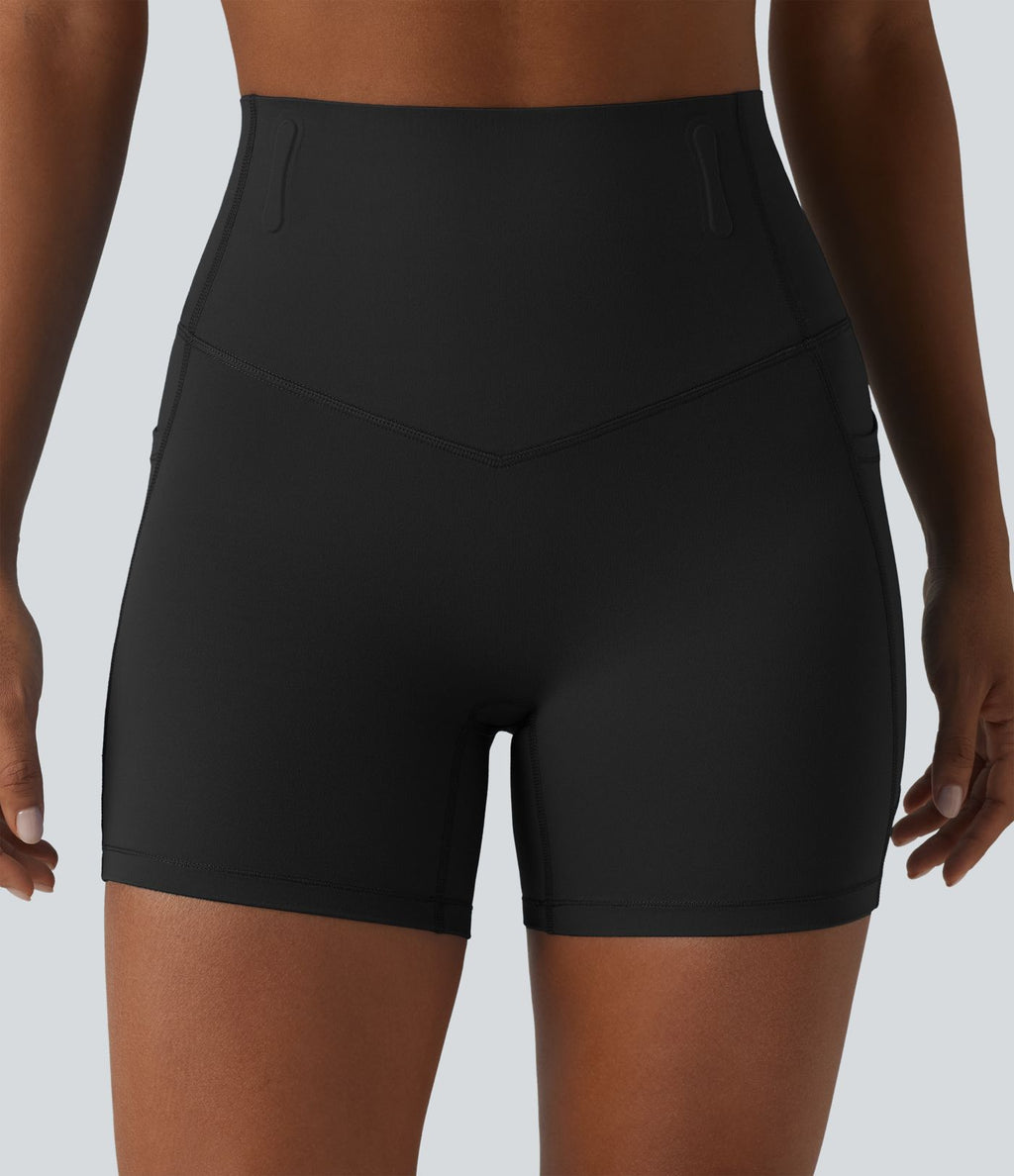 Short cycliste de yoga ventre plat Halara UltraSculpt™, taille haute, anti-roulis, 12,5 cm, avec poches