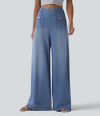 Halara Flex™ Jean évasé casual large taille haute avec poches