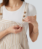 Salopette casual rayée effet lin avec poches