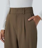 Pantalon tailleur Halara Flex™ fuselé uni, taille haute, avec poches