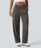 Pantalon tailleur fuselé asymétrique taille moyenne Halara Flex™ DayStretch avec poches