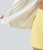 Veste de course à capuche à manches longues avec empiècements en mesh contrasté et poches – Protection UPF 50+