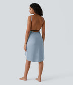 Robe de Plage Fines bretelles croisée dos nu effet portefeuille effet frais InstantCool