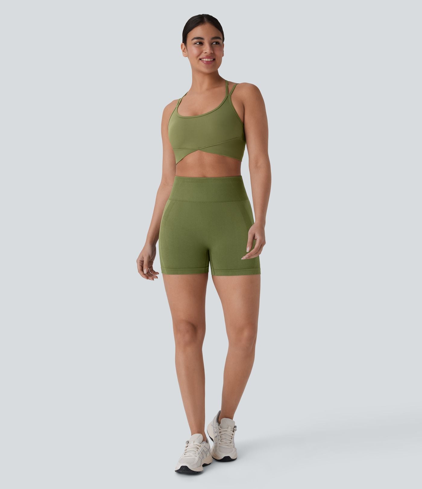 Short cycliste yoga 10 cm taille haute sans couture OneForm Seamless Flow