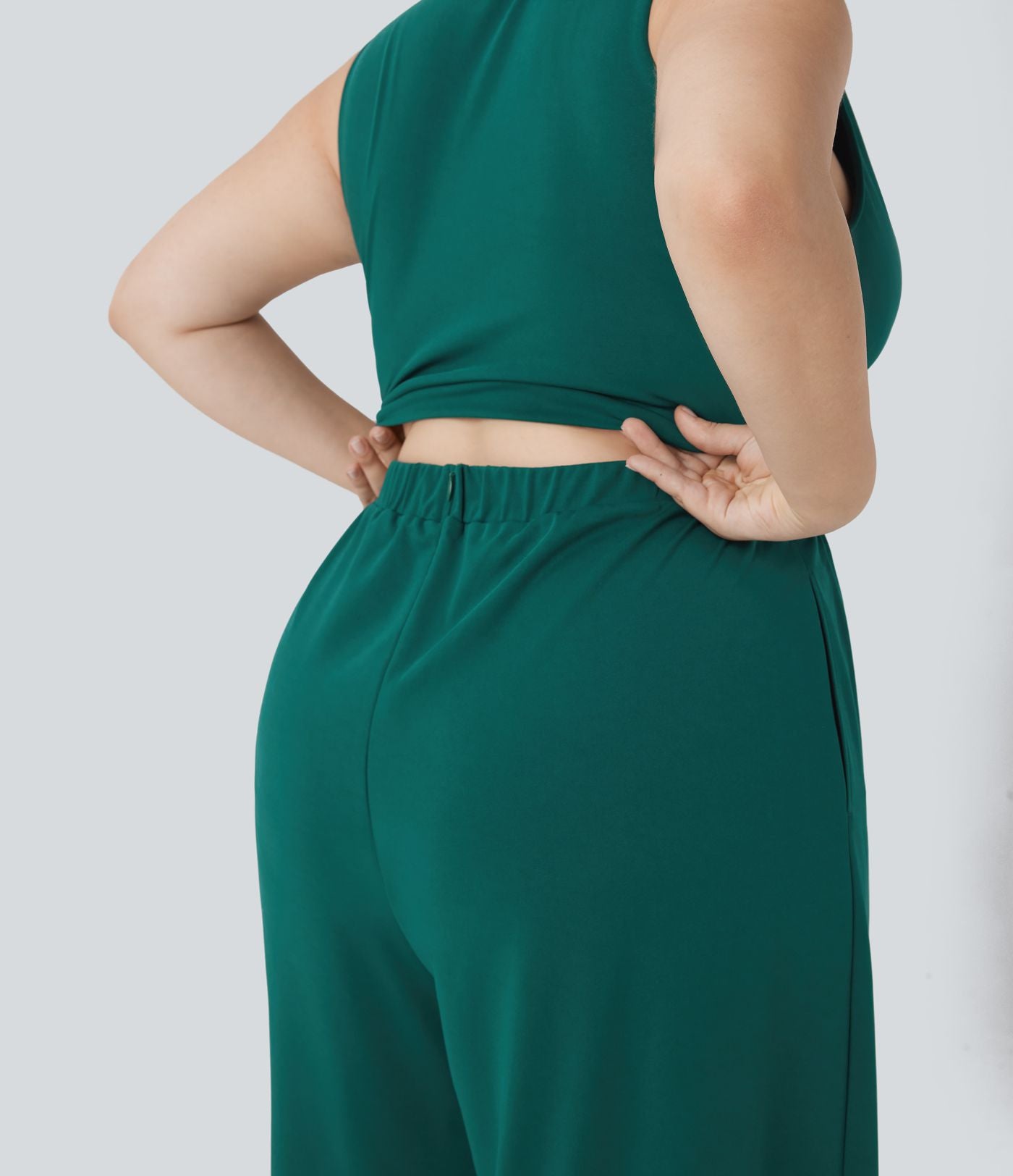 Combinaison grande taille col V sans manches avec poches - Édition Easy Peasy