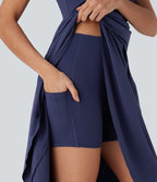 Robe décontractée mi-longue 2-pièces Breezeful™ asymétrique fluide séchage rapide avec poche E-G