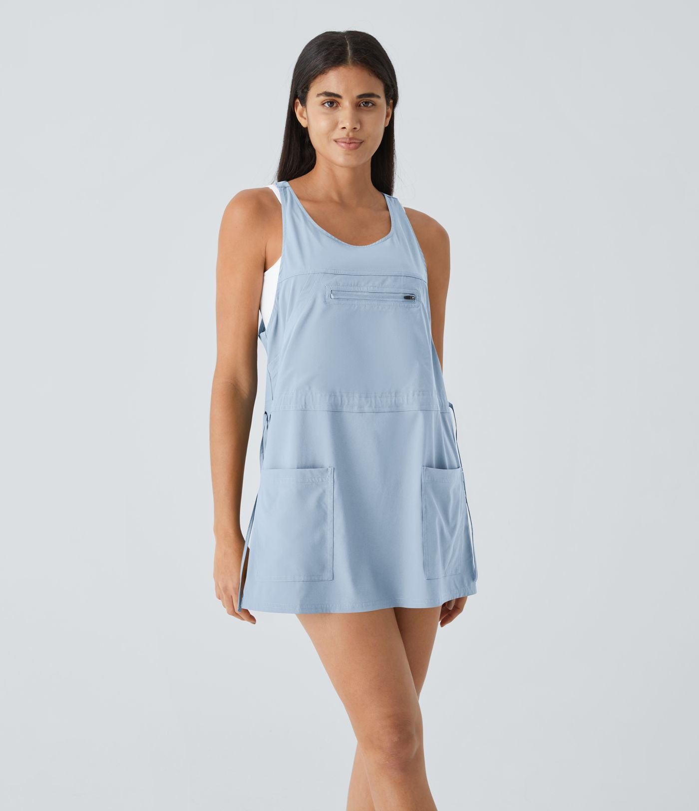 Breezeful™ Robe Sport Randonnée Mini Séchage Rapide 2 Pièces Dos Nu Poches Multiples Cordon de Serrage