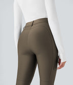 Legging 7/8 brillant taille haute avec poches