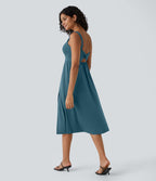 Robe décontractée mi-longue rembourrée A-D