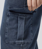 Halara Flex™ Jean Droite Cargo Taille Mi-Haute Multiples Poches Décontracté Extensible Droite Grande Taille