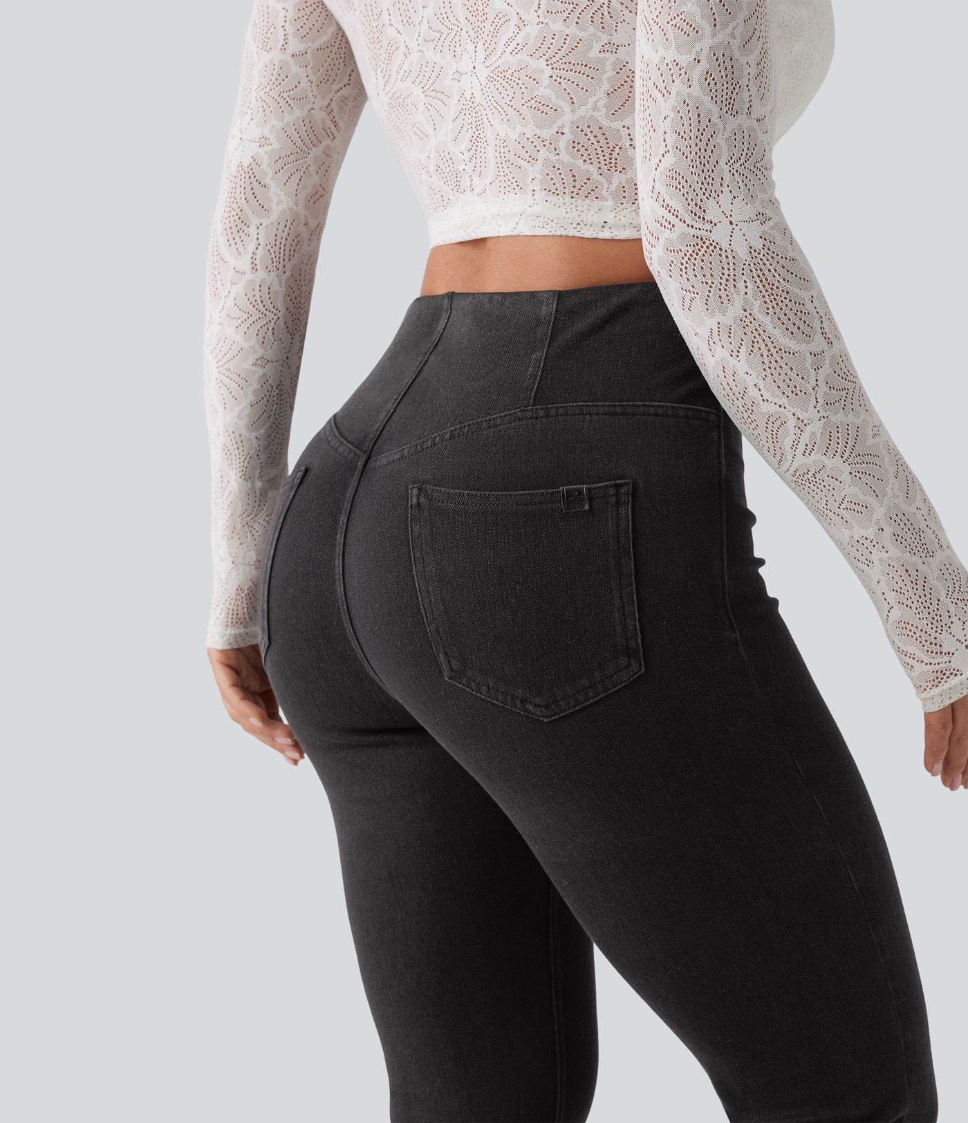 Halara Flex™ Jean évasé casual gainant taille mi-haute avec poches