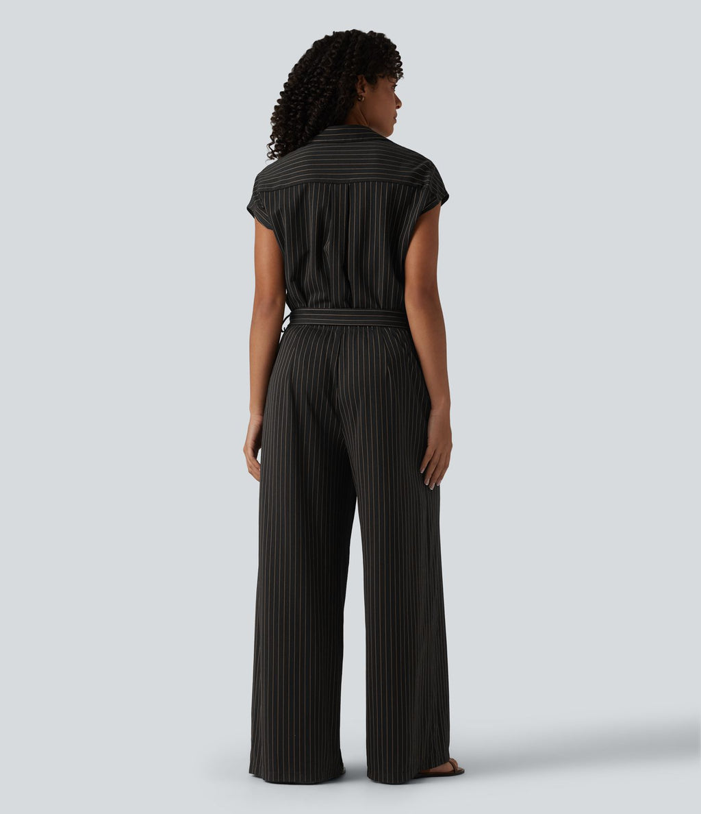 Combinaison chemise manches courtes bureau à effet frais avec ceintures et poches, accès facile Easy Peasy