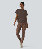 Haut de sport col rond manches courtes effet frais InstantCool avec fronces, protection solaire UPF50+