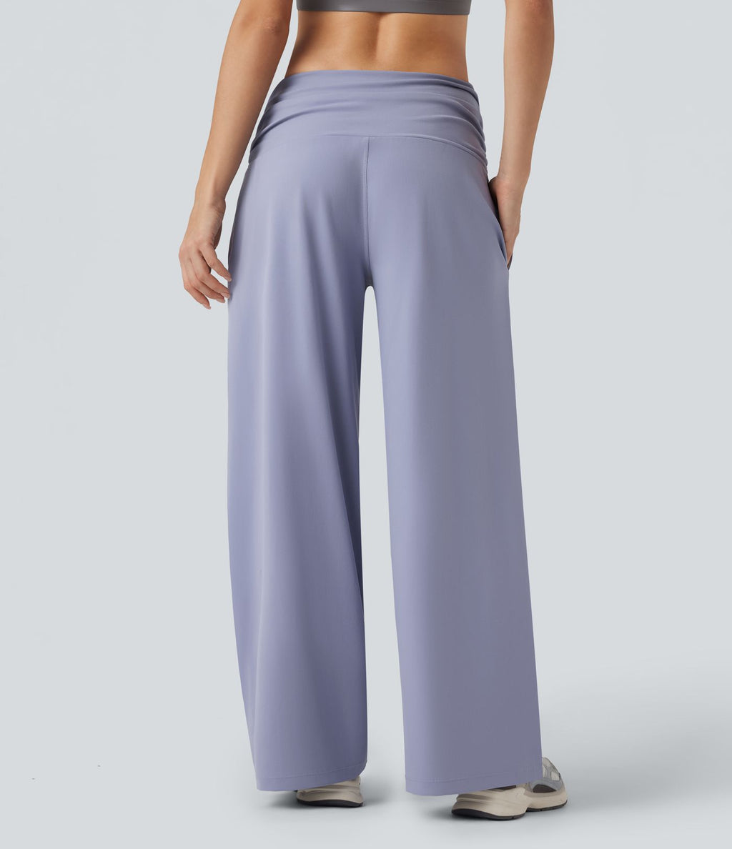 Pantalon danse large gainant taille basse froncé DayStretch avec poches