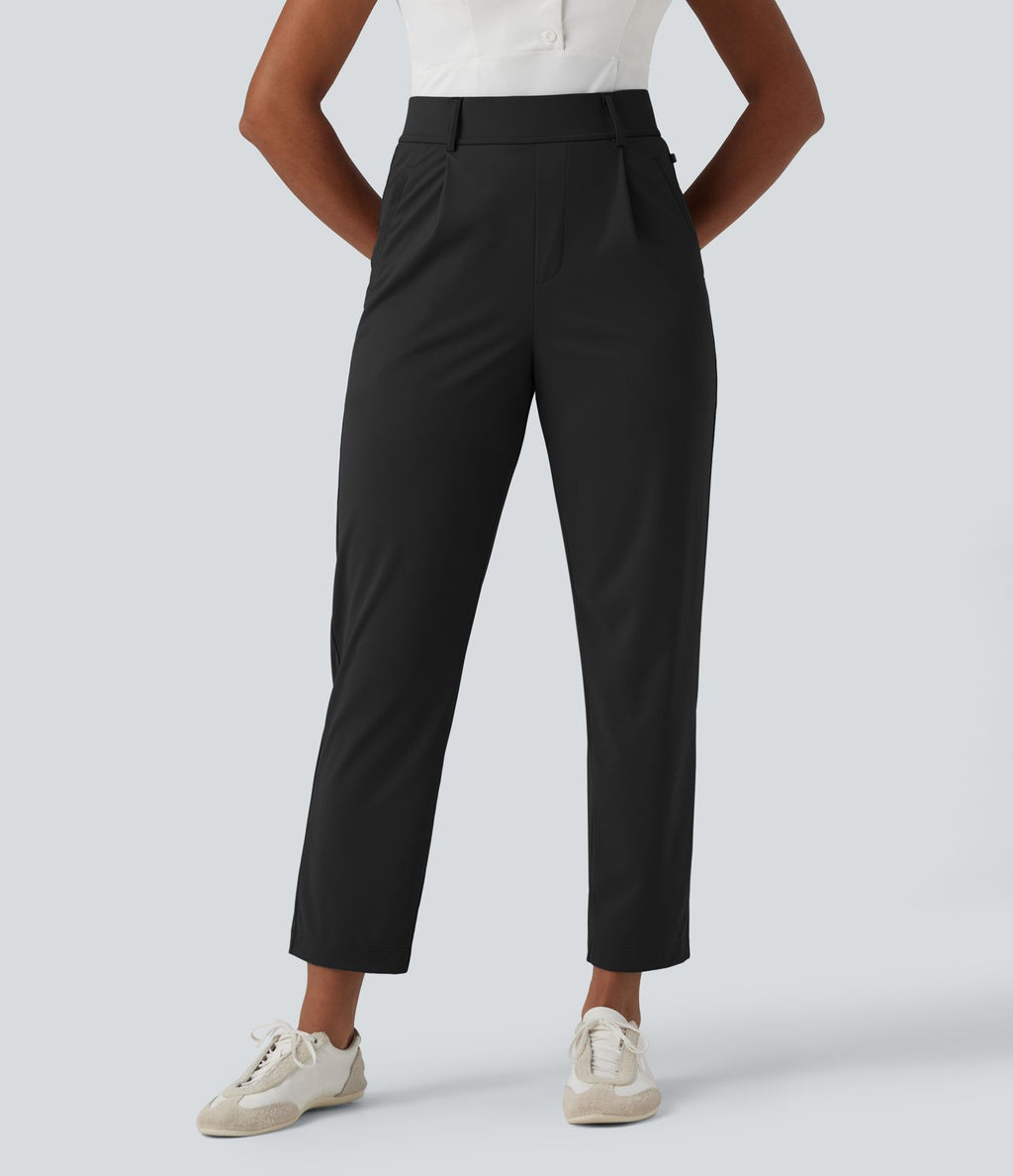Pantalon de golf à séchage rapide, taille haute, avec poches et poche tee, UPF40+