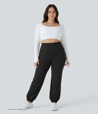 Jogging de danse grande taille SoftlyZero™ taille haute gainant coupe ballon avec poches et protection solaire UPF50+