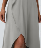 Jupe Longue Casual Breezeful™ Taille Haute à Volants 2en1 Fluide Sèchement Rapide Quotidien Maxi