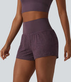 SoftlyZero™ Short de sport 2 en 1 taille haute en dentelle 7,5 cm avec poches