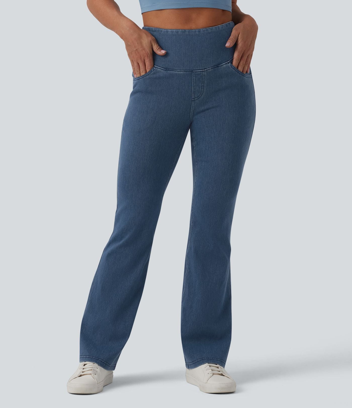 Jean évasé Halara Flex™ casual gainant taille haute avec poches