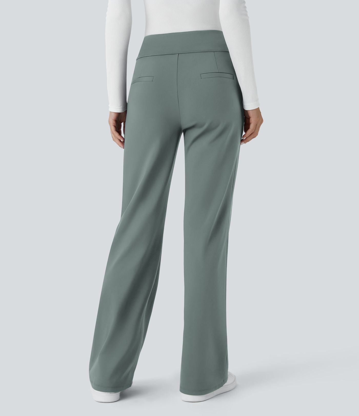 Pantalon tailleur évasé taille mi-haute Halara Flex™ DayStretch avec zip latéral et poches