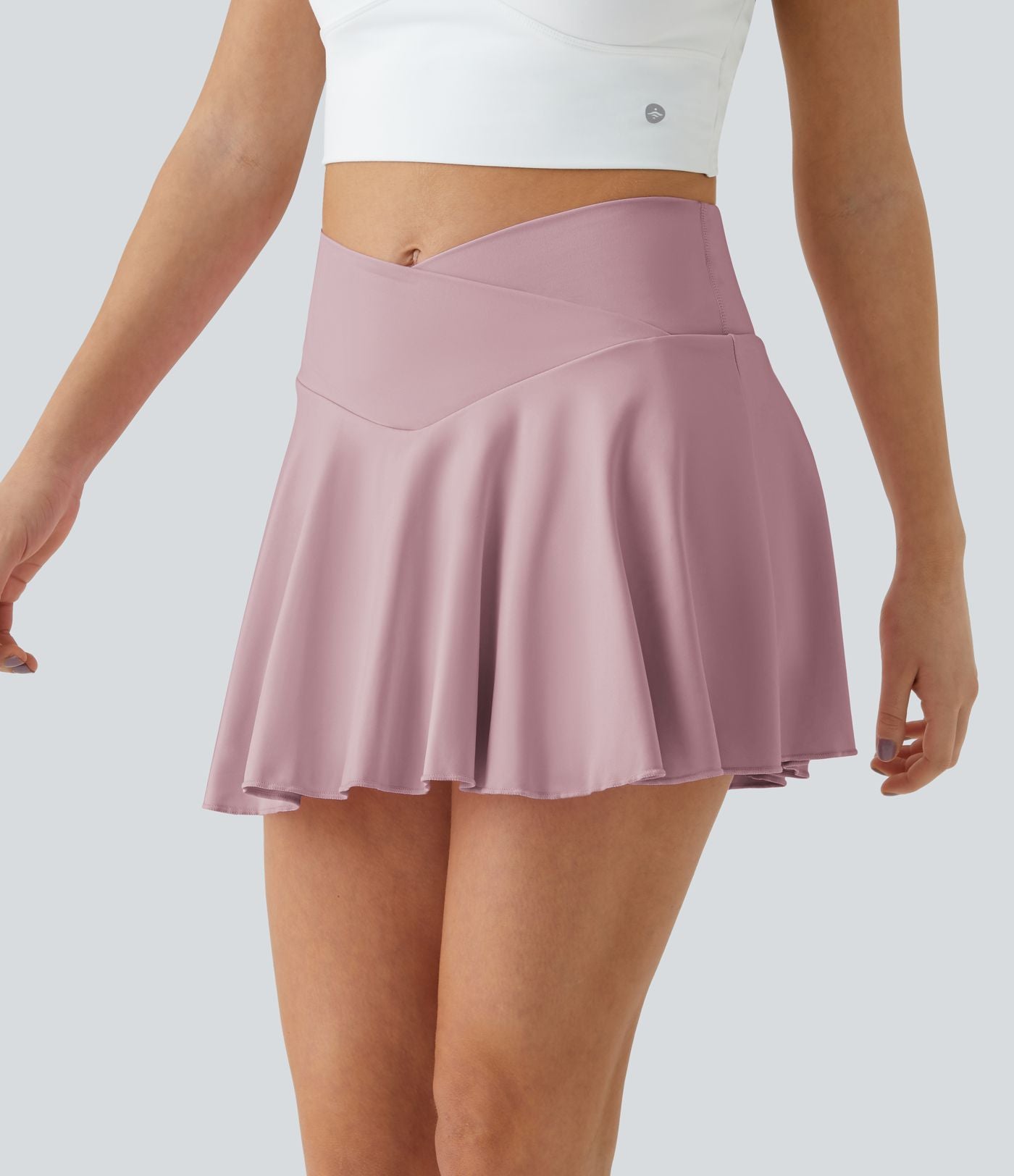 Jupe de tennis SoftlyZero™ Airy taille haute confortable 2-en-1 poches latérales croisées évasée effet frais
