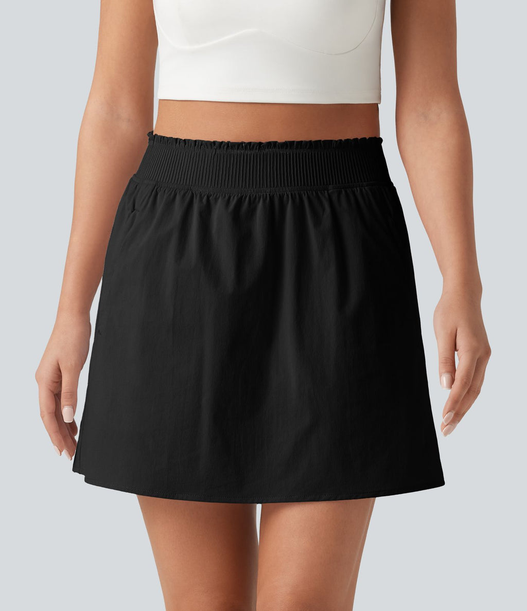 Jupe mini de tennis 2 en 1 taille haute avec poches