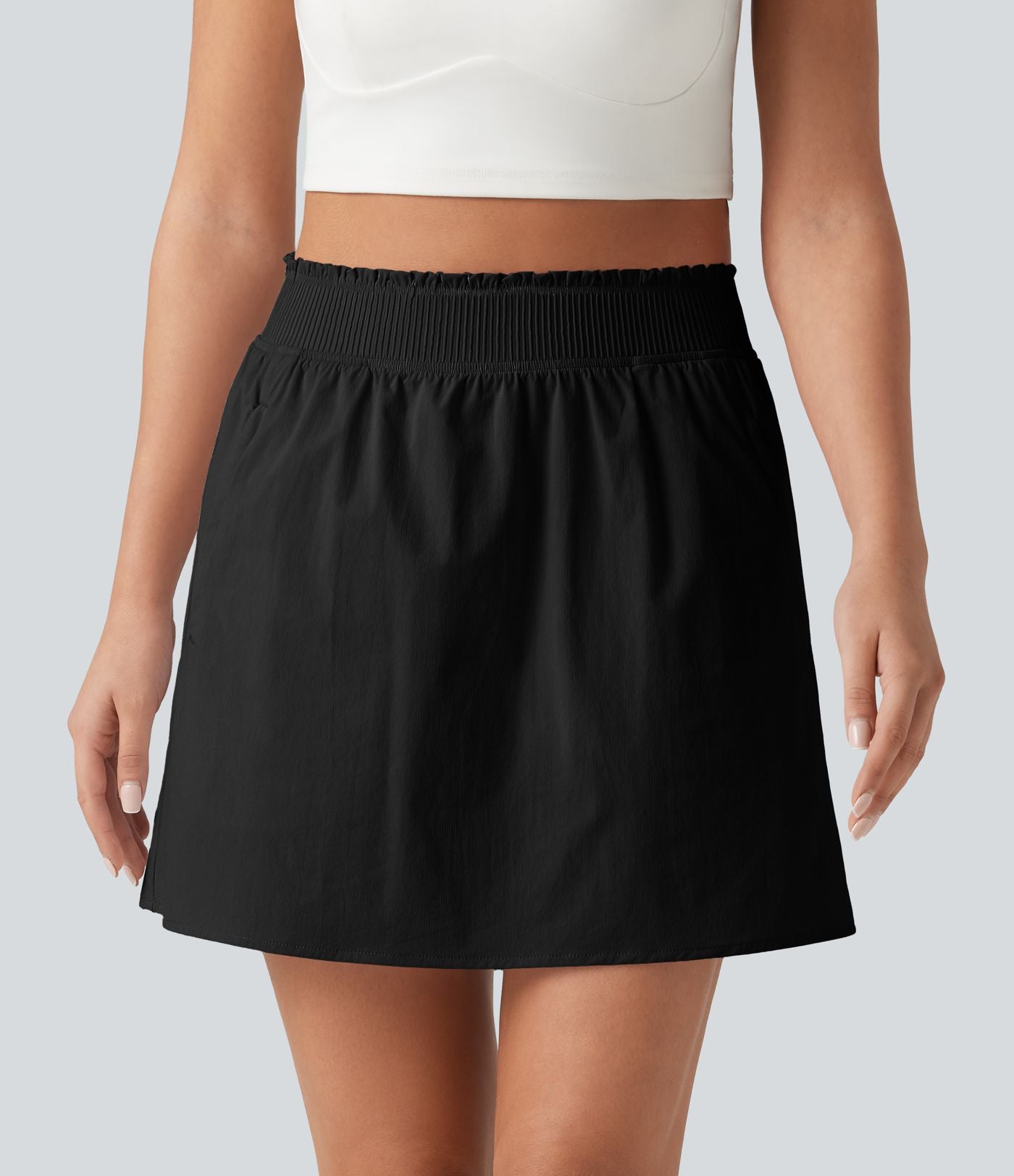 Jupe mini de tennis 2 en 1 taille haute avec poches