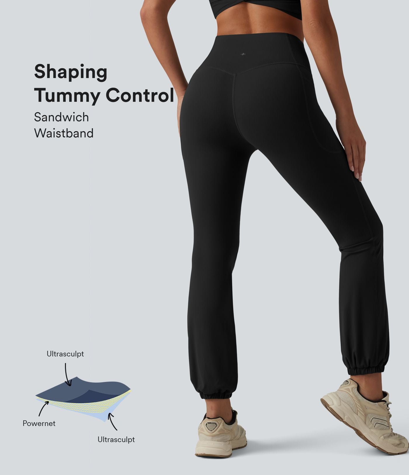 Halara Ultrasculpt™ Jogging yoga bouffant taille haute ventre plat avec poches