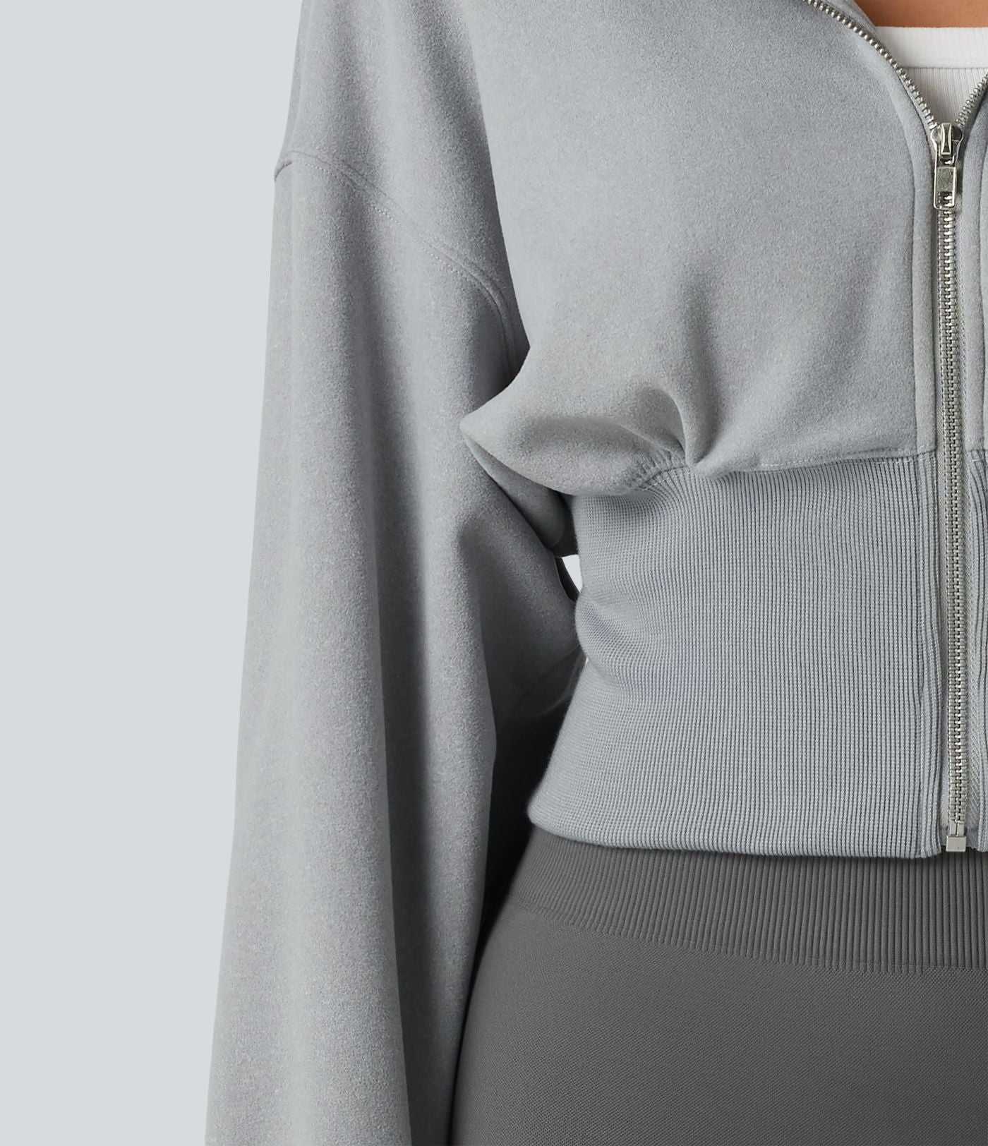 Sweat à capuche zippé avec manches raglan et passe-pouces