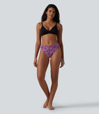 Bas de bikini léopard taille haute croisé