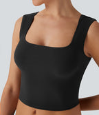 Débardeur crop casual SoftlyZero™ côtelé col U