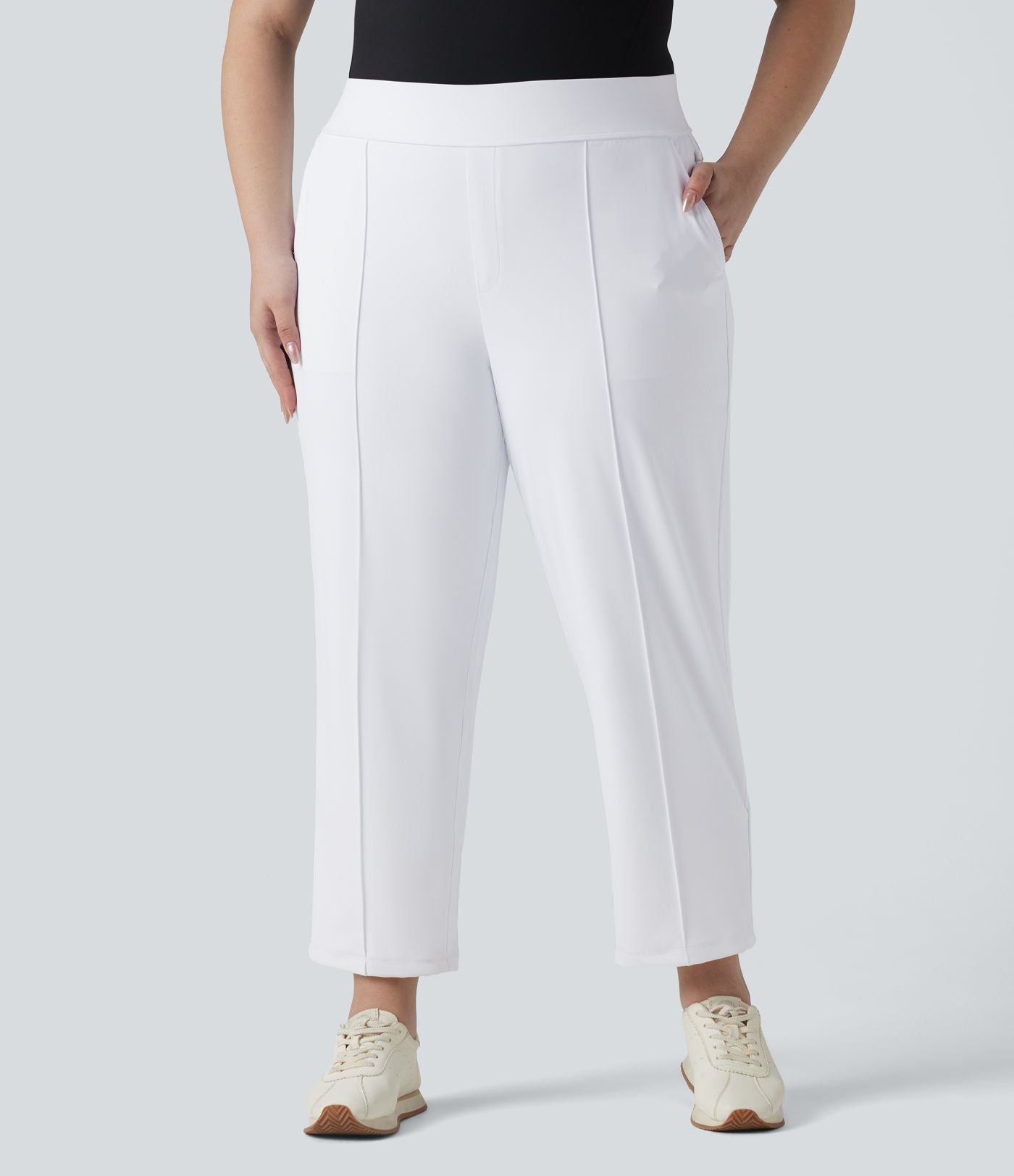 Pantalon de golf grande taille taille haute à séchage rapide avec poches — Golf Tee — UPF40+
