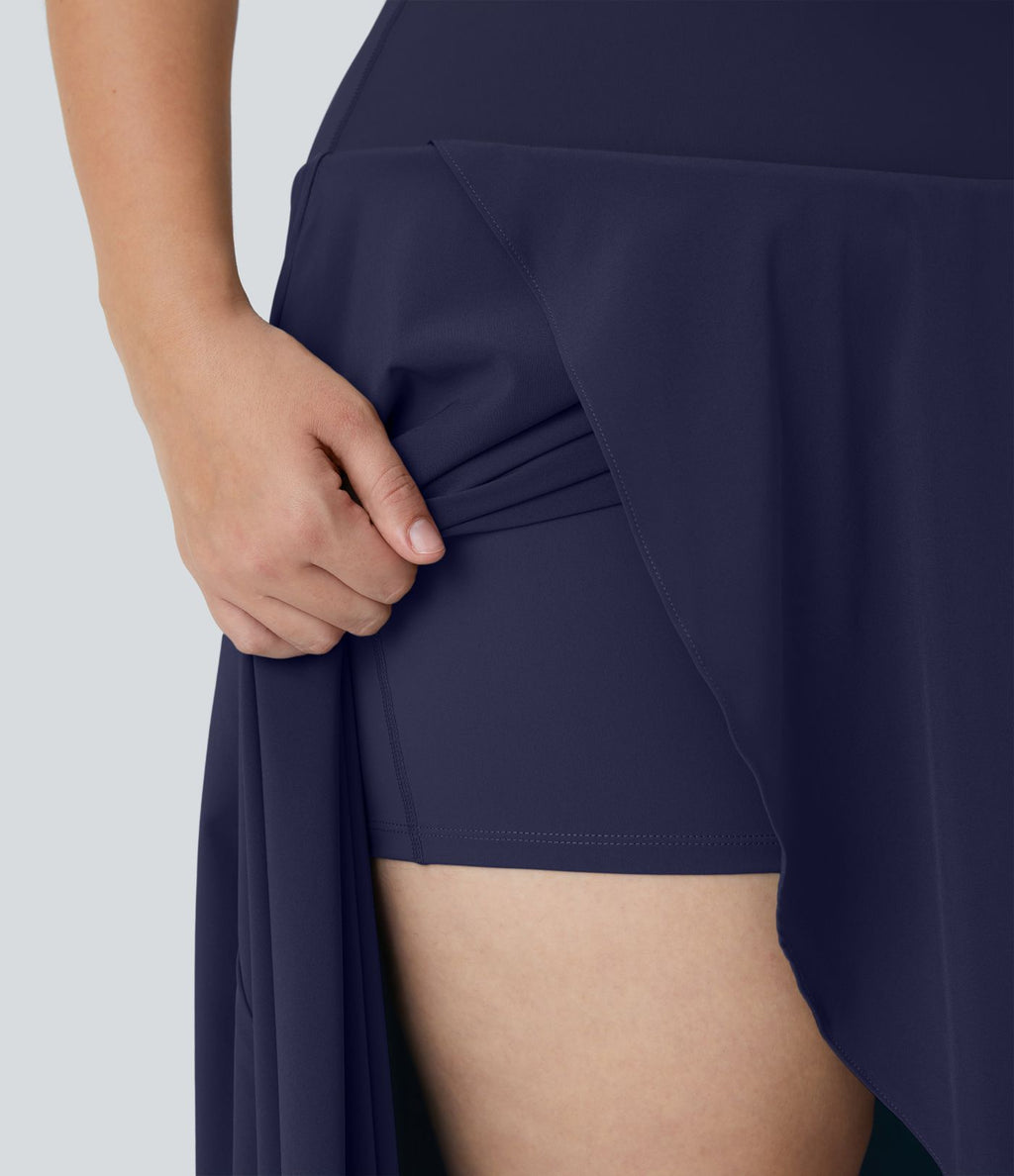 Breezeful™ Taille Haute à Volants 2 en1 Fluide Sèchement Rapide Quotidien Causal Grande Taille